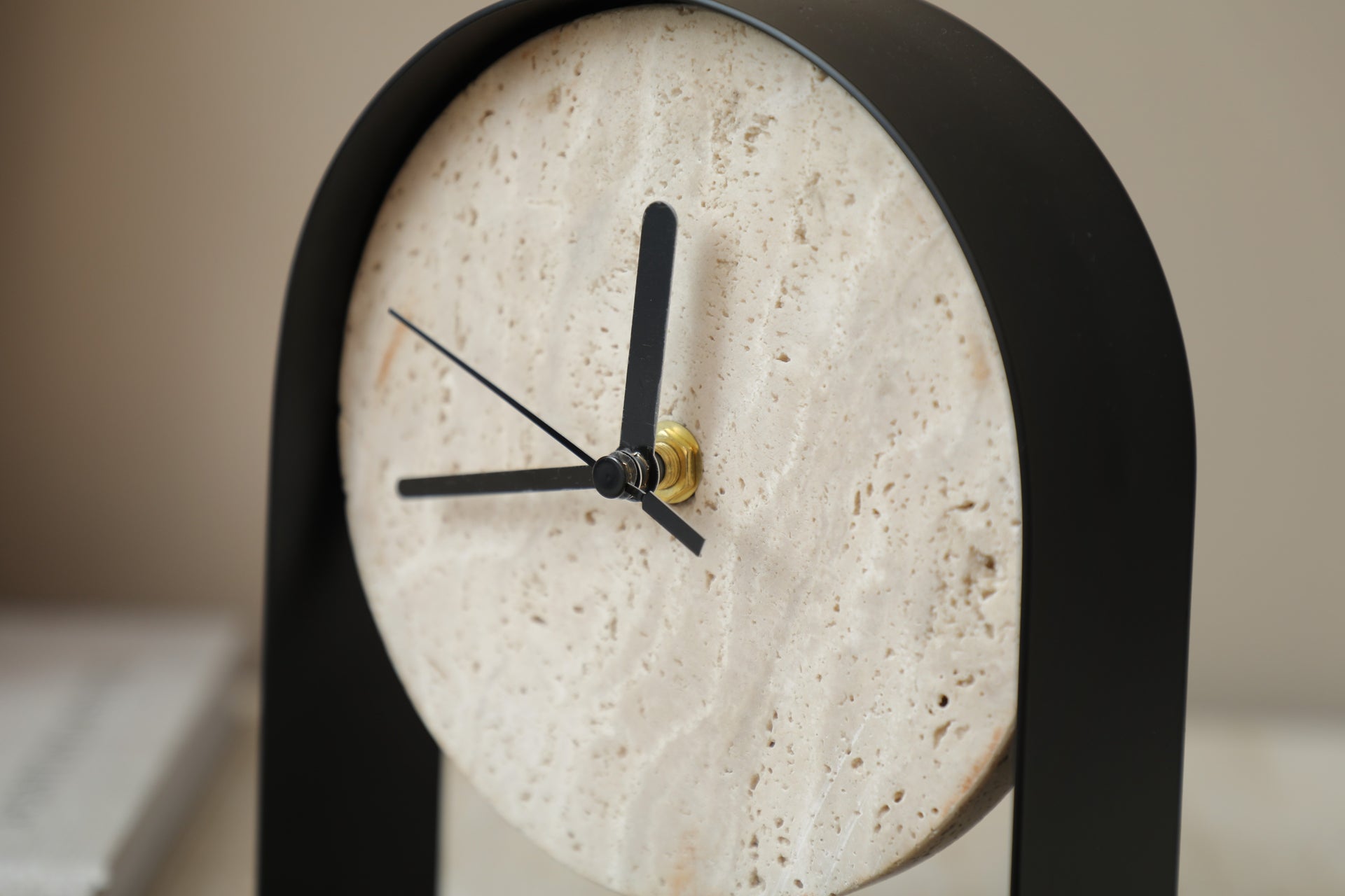 The Travertine Monolith Clock Home Decor