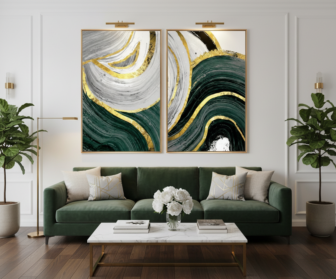The Vein of Riches Handmade Gold Foil Painting Wall Art