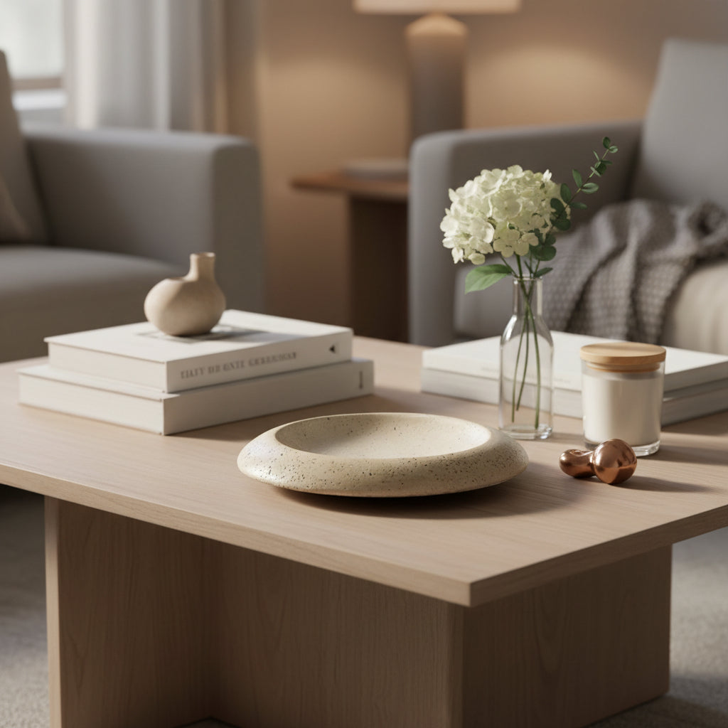 The Travertine Basin Tray Home Decor